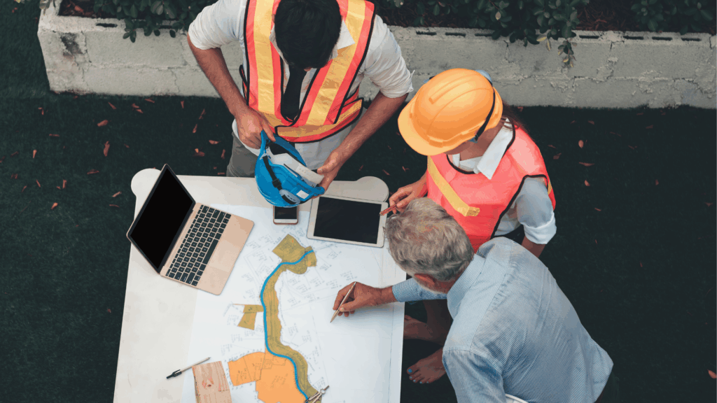 Bau- und Projektleitung auf der Baustelle